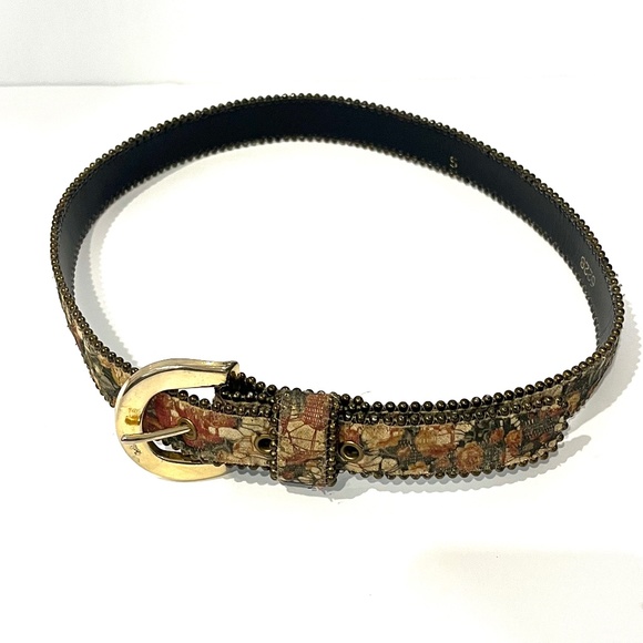 ELITE FRESNO Multicolor Tapestry Belt with Bead Trim - Size S - Picture 4 of 8